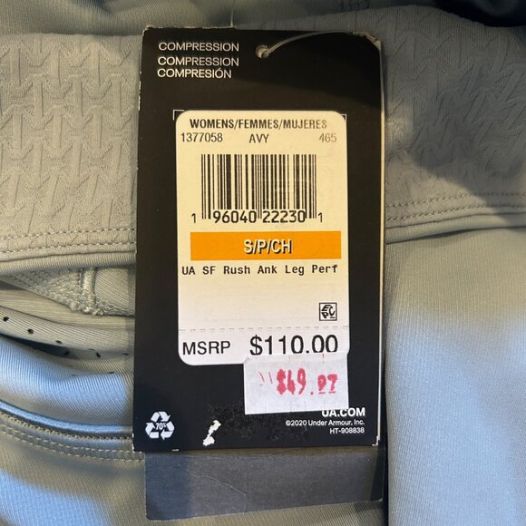 *NEW* Under Armour Womens SF Rush Ankle Legging Performance Vents - size S - Picture 9 of 9